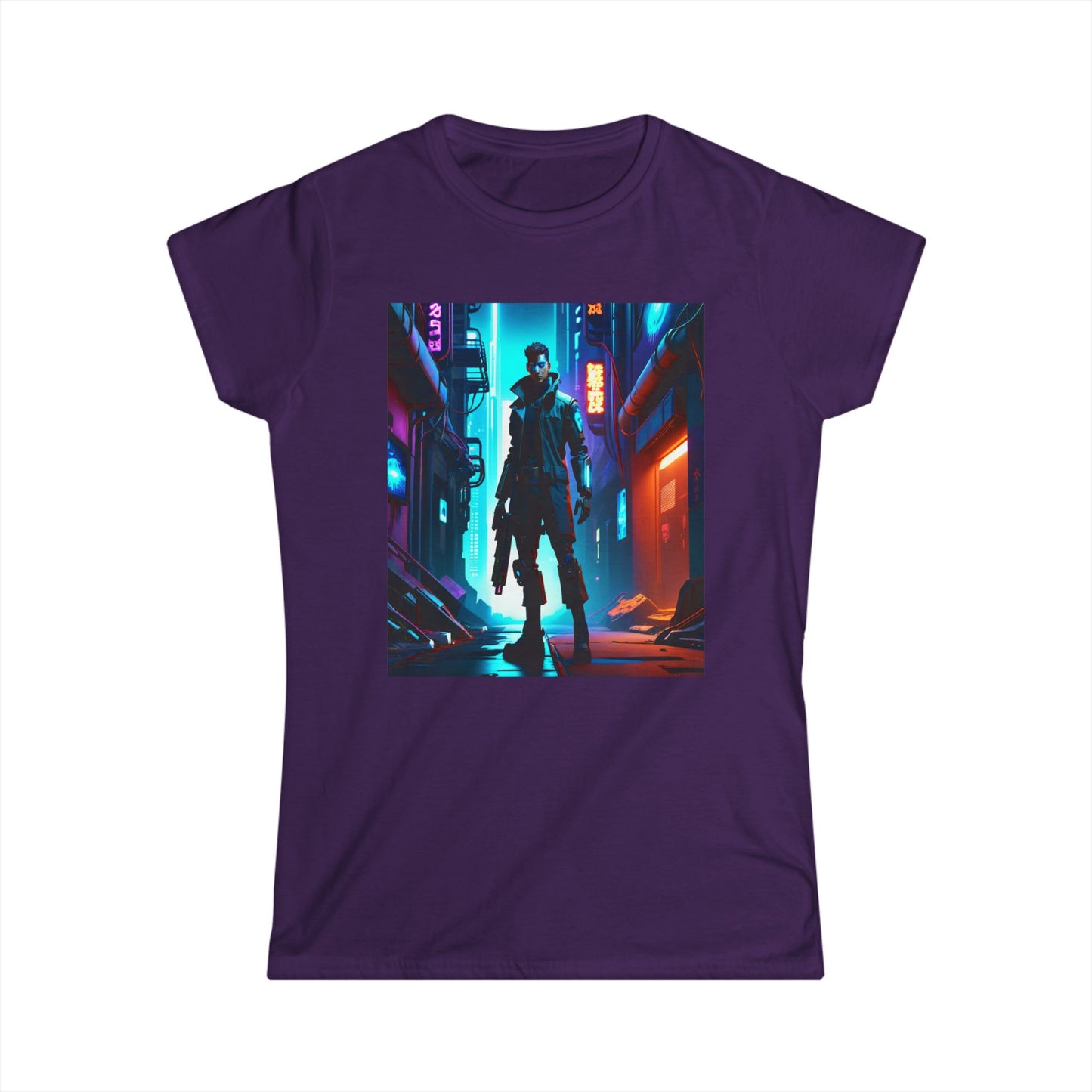 Defy convention and embrace your edgy side with the Cyber Warrior Punk women's Softstyle Tee Women's Softstyle Tee