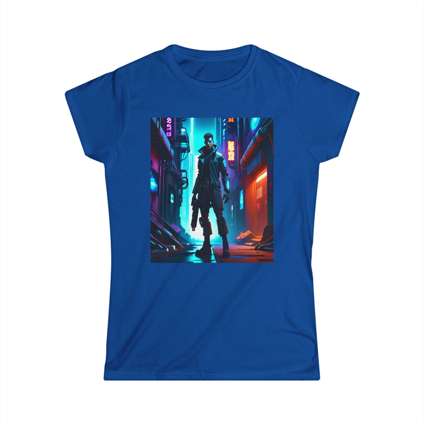 Defy convention and embrace your edgy side with the Cyber Warrior Punk women's Softstyle Tee Women's Softstyle Tee