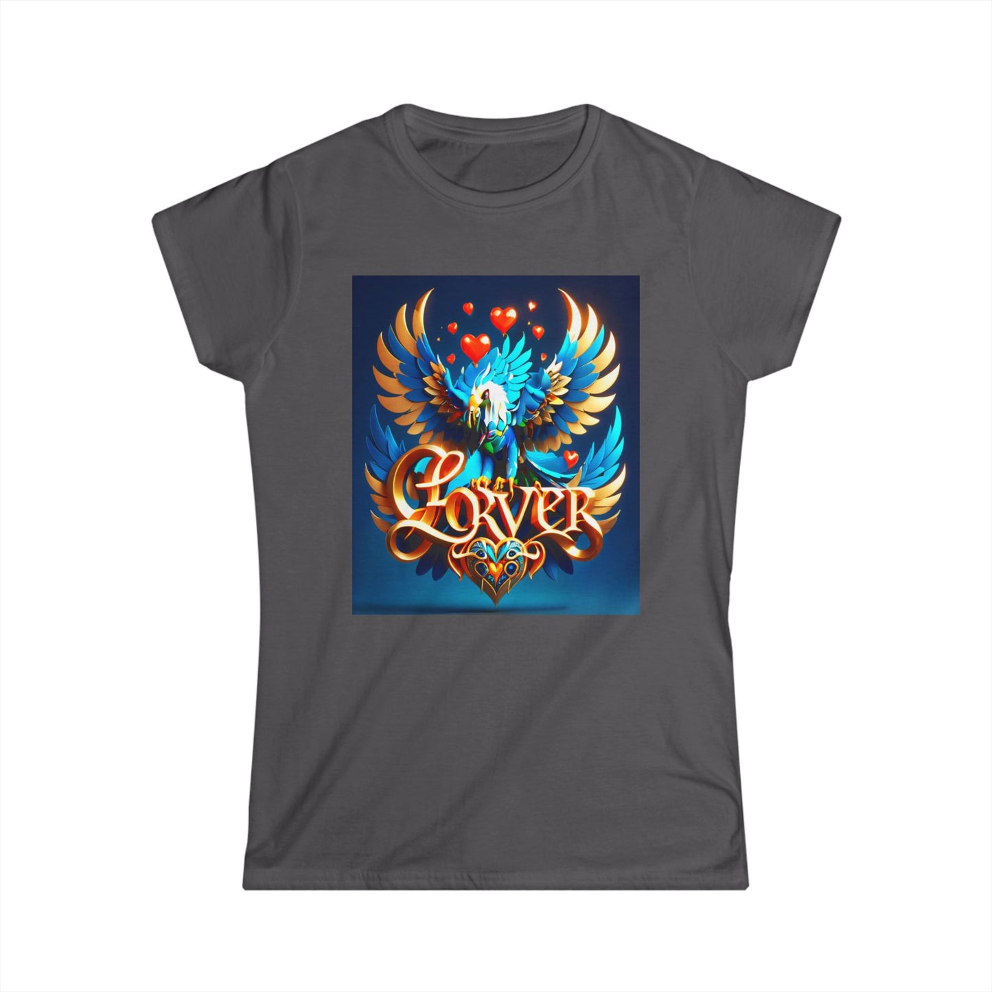 Women's Tee - Love Forever Text Blue Eagle Design