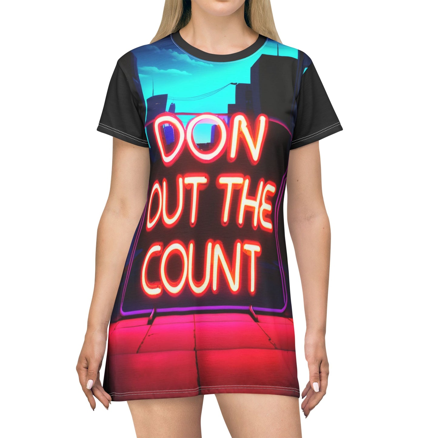 Don't Count out the Count- T-Shirt Dress (AOP)