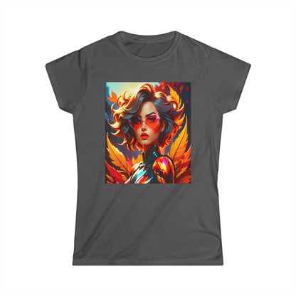 T-Shirt Cyber Woman red hair Graphic Tee