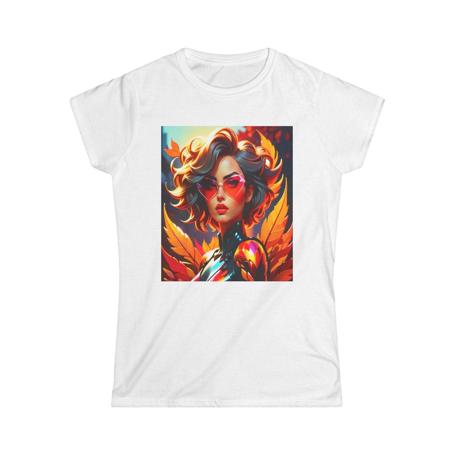 T-Shirt Cyber Woman red hair Graphic Tee