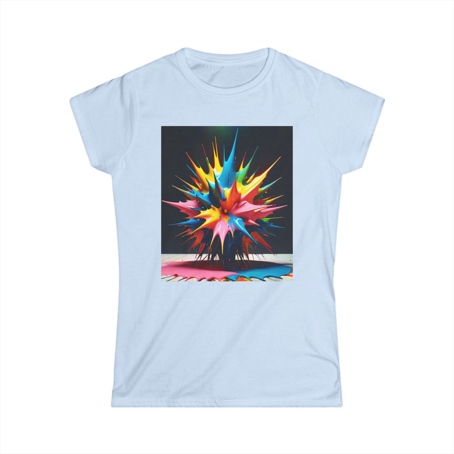 T-Shirt - Spikes Multicolored Art Women's Softstyle Tee