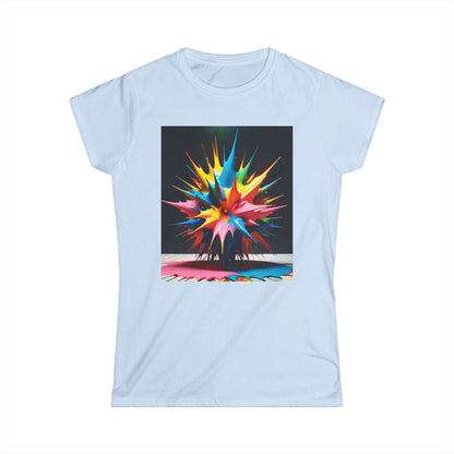 T-Shirt - Spikes Multicolored Art Women's Softstyle Tee