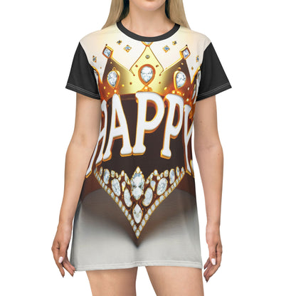 Happy Gold Holy T-Shirt Dress - Stylish and Comfortable Women's Apparel - T-Shirt Dress (AOP)