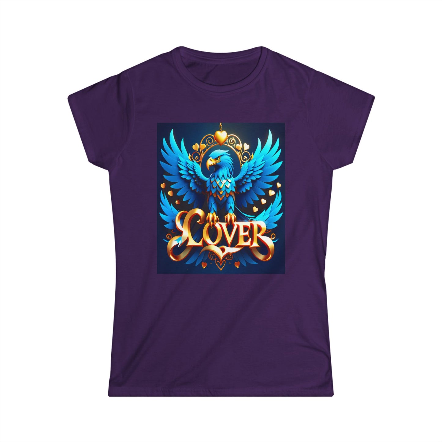 Soar into style with our captivating "Blue Love Eagle Art" Softstyle Tee!