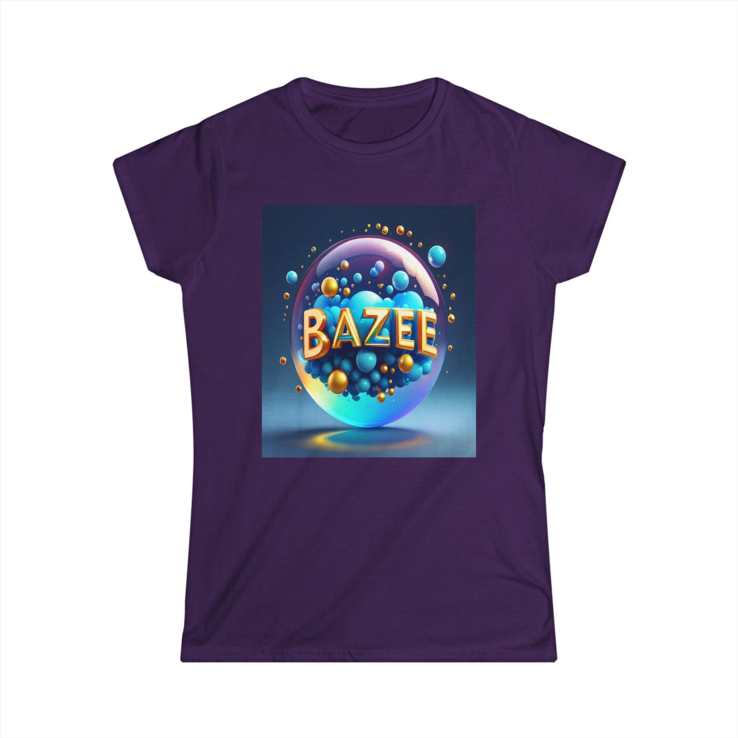 Graphic T-Shirt Women's Softstyle Tee with Bazee Bubble Text Design, Cute Tee, Trendy Shirt, Stylish Top, Cool Graphic Tee,