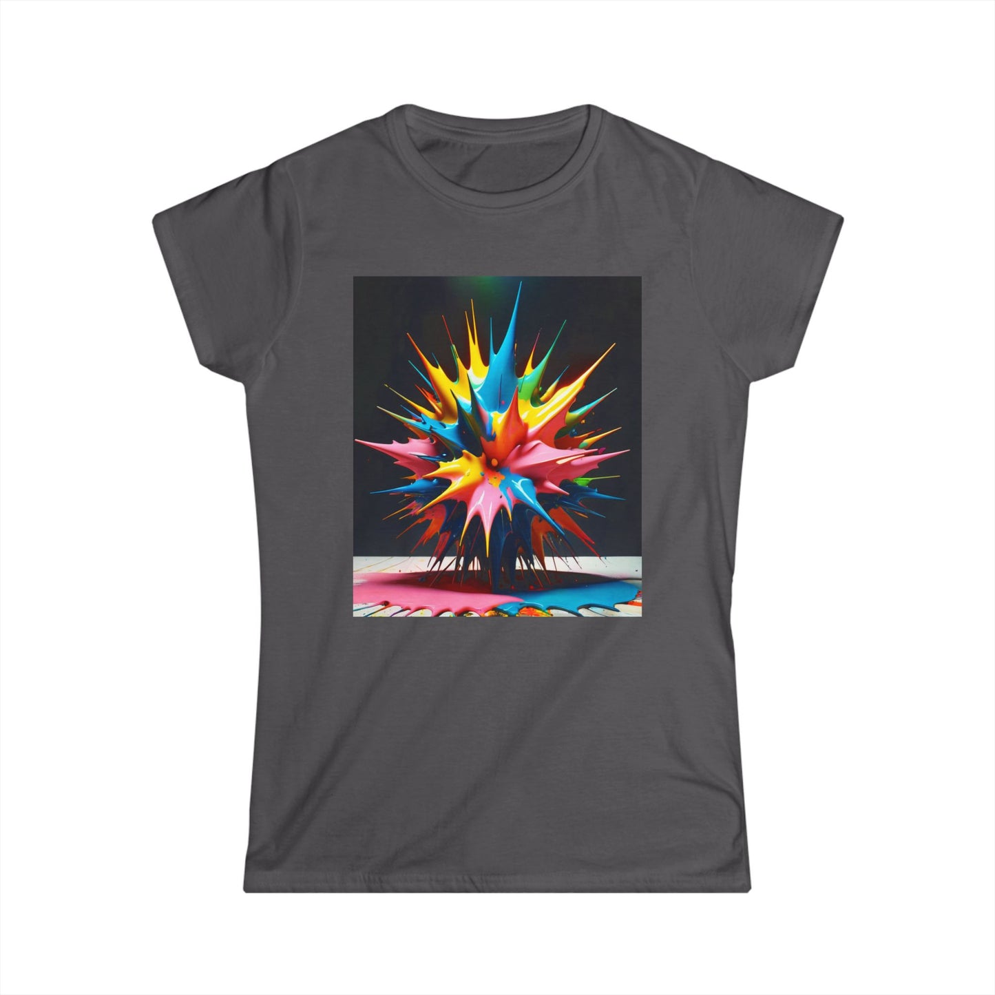 T-Shirt - Spikes Multicolored Art Women's Softstyle Tee