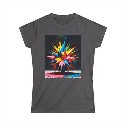 T-Shirt - Spikes Multicolored Art Women's Softstyle Tee