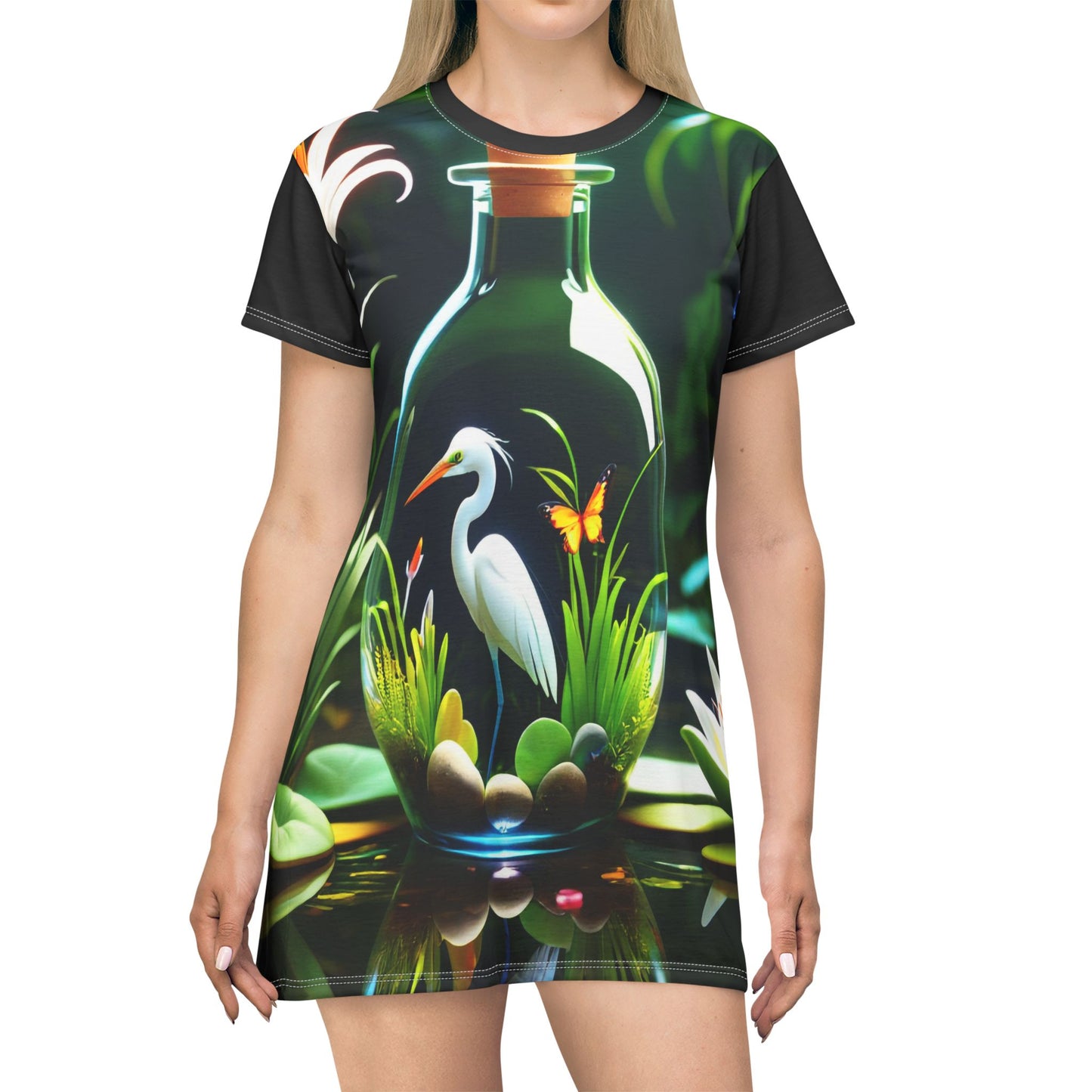 Gorgeous A Vase Art Glass Design T-Shirt Dress  Perfect for Casual and Dressy Occasions - T-Shirt Dress (AOP)