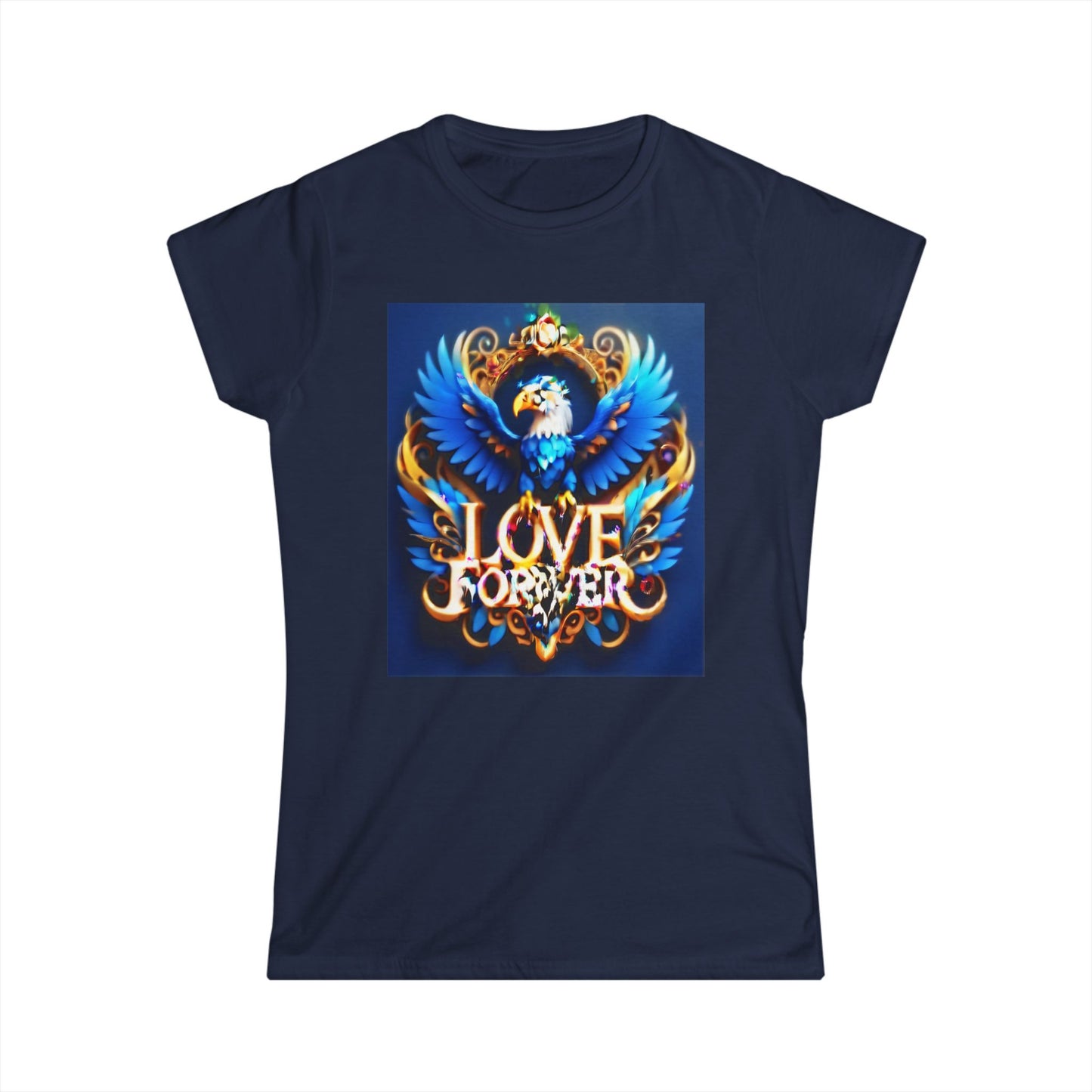 Women's Tee Love Forever Eagle Blue Design