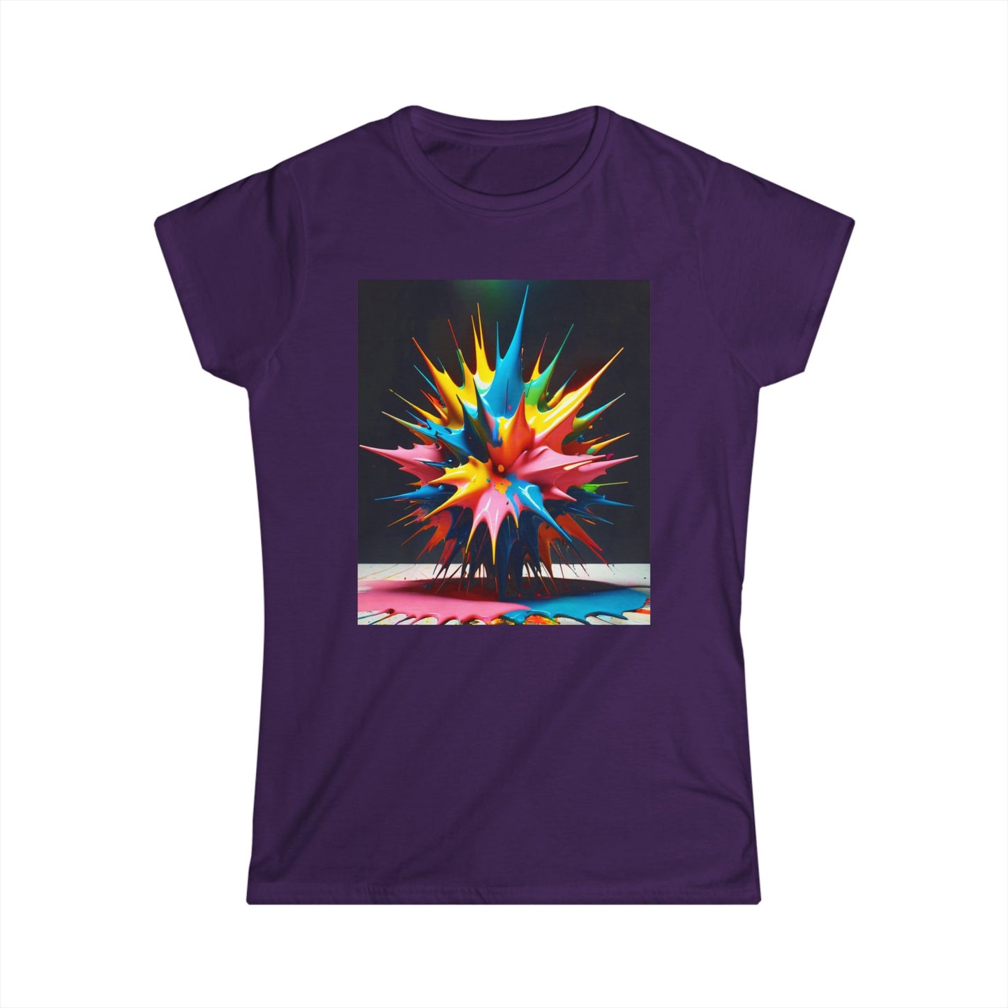 T-Shirt - Spikes Multicolored Art Women's Softstyle Tee