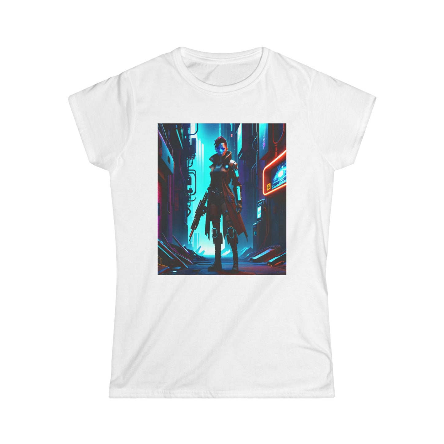 Women's Tee Cyber Warrior Sci-Fi Punk Graphic Shirt