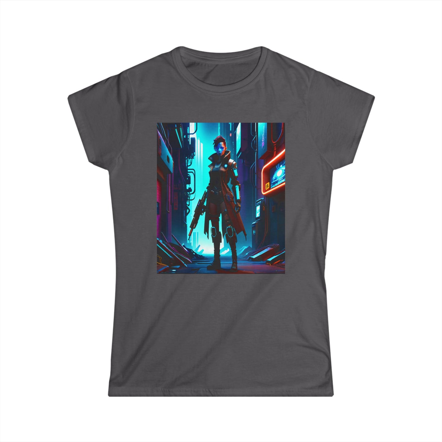 Women's Tee Cyber Warrior Sci-Fi Punk Graphic Shirt