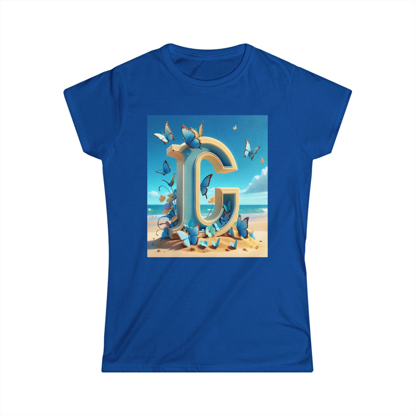 Women's Tee - Letter C Beach Design T-Shirt