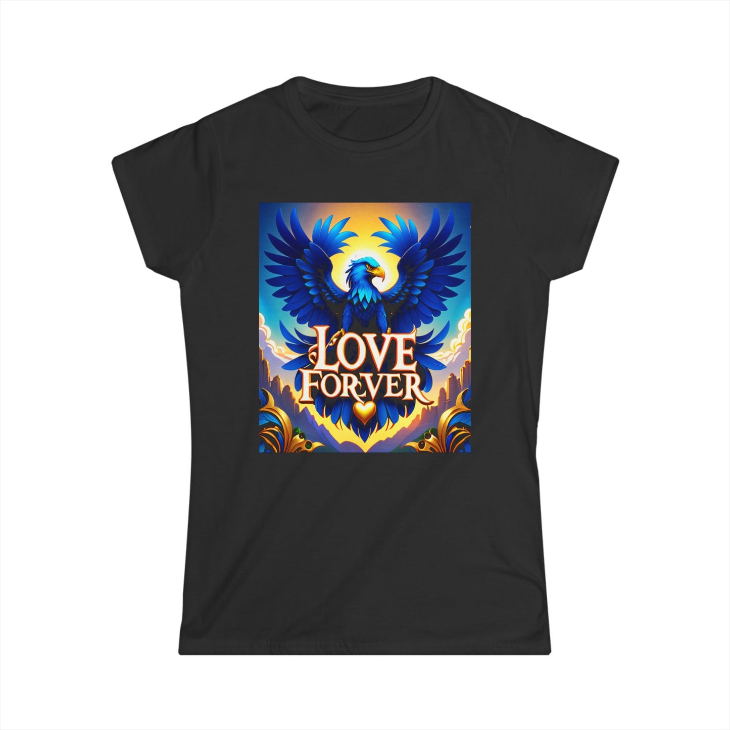 Soar into style with the "Love Forever Owl Eagle" Softstyle Tee!- Women's Softstyle Tee