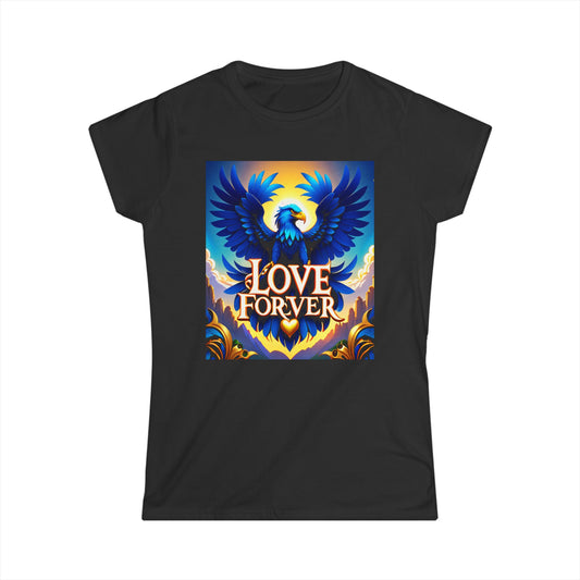 Soar into style with the "Love Forever Owl Eagle" Softstyle Tee!- Women's Softstyle Tee