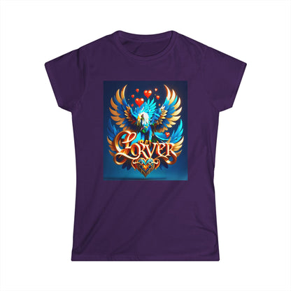 Women's Tee - Love Forever Text Blue Eagle Design