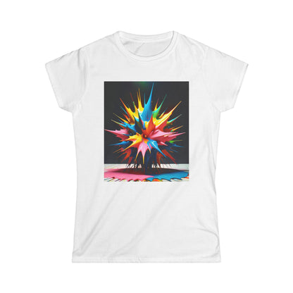 T-Shirt - Spikes Multicolored Art Women's Softstyle Tee