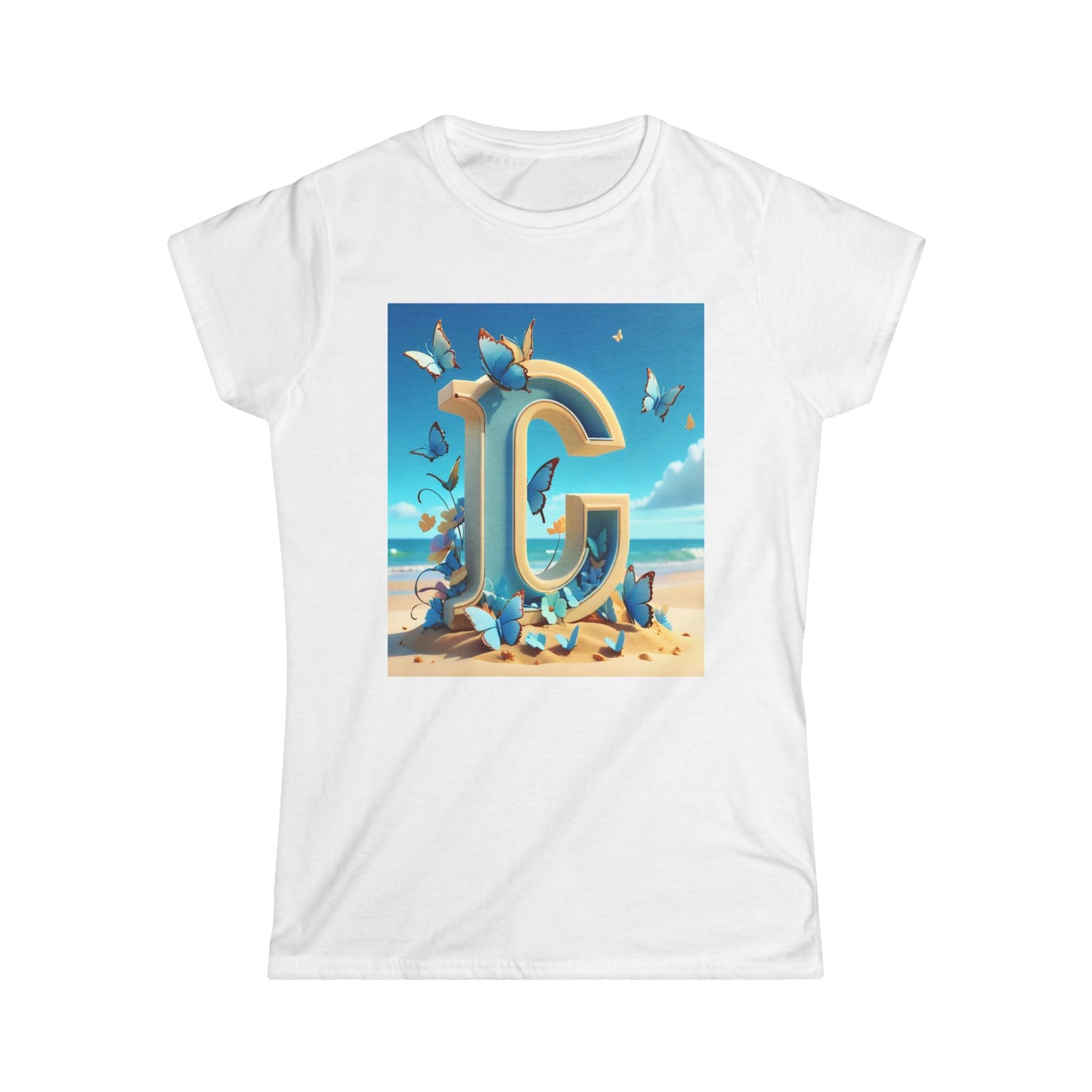 Women's Tee - Letter C Beach Design T-Shirt