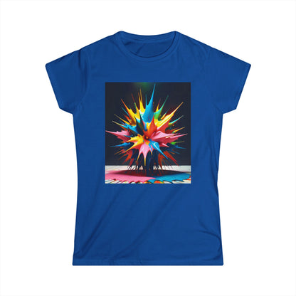 T-Shirt - Spikes Multicolored Art Women's Softstyle Tee