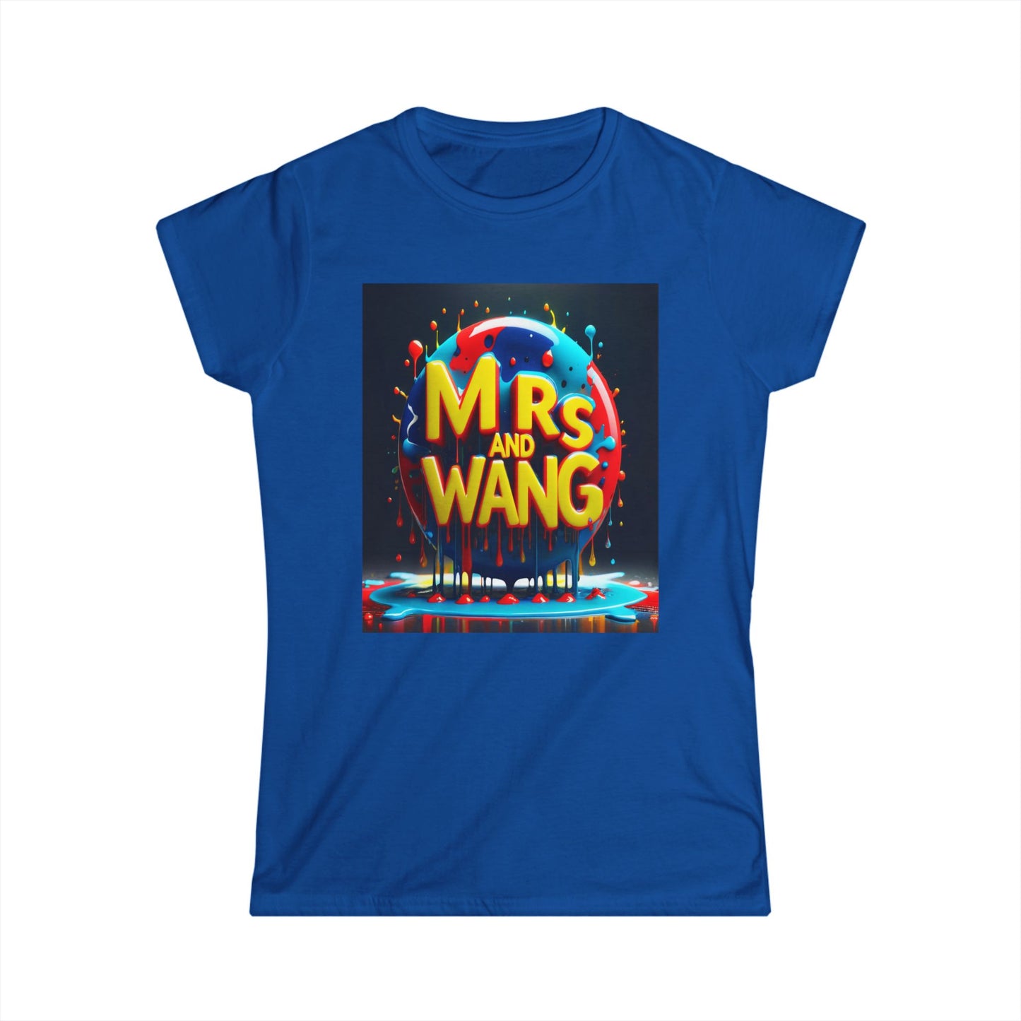 Mrs Wang Women's Softstyle Tee, Feminine Word Text Design Shirt, Graphic Top for Her, Lightweight T-shirt Gift, Cute Casual