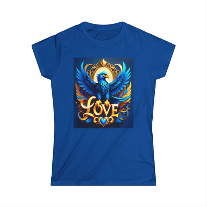 Elevate your style to new altitudes with the "Blue Love Eagle Art" Softstyle Tee!