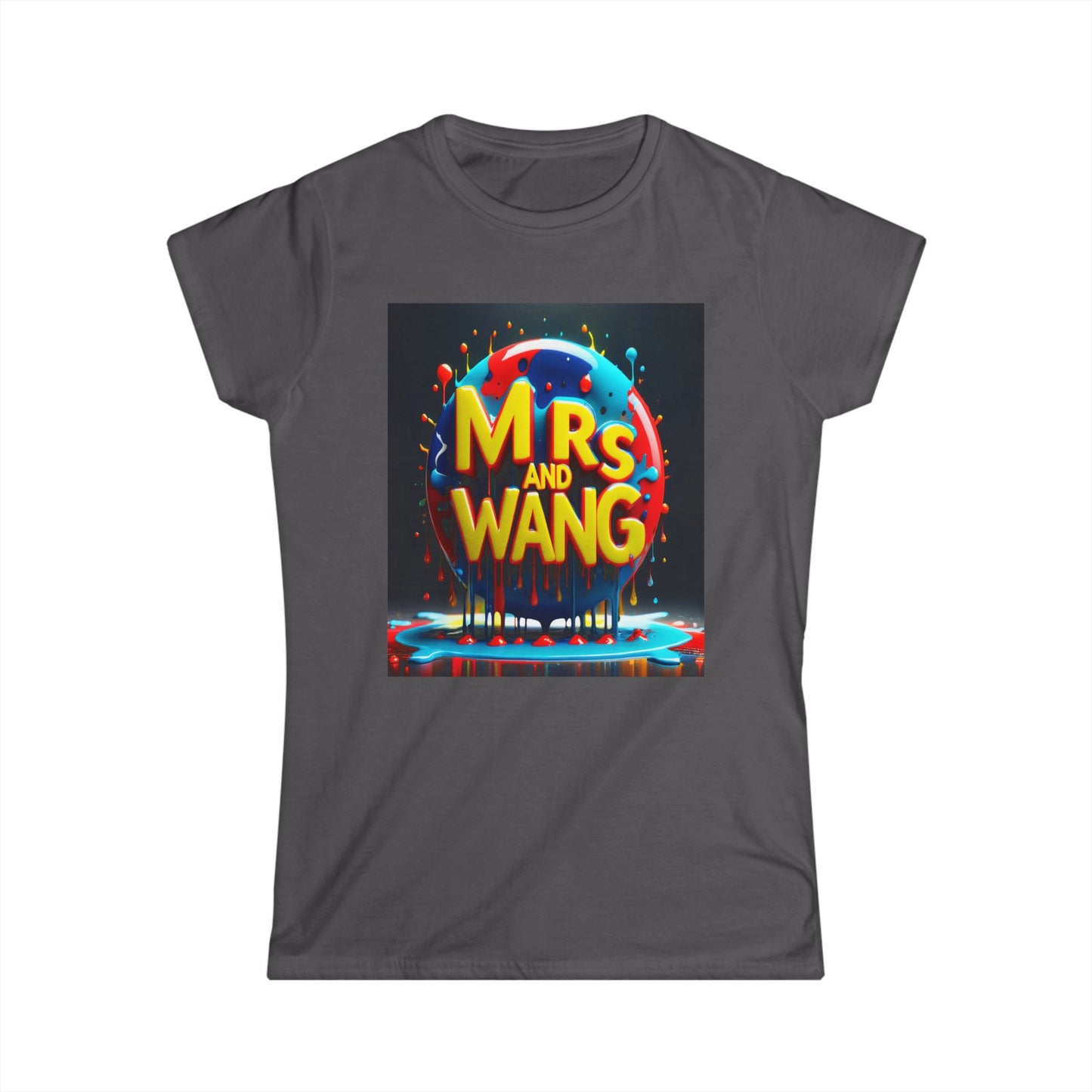 Mrs Wang Women's Softstyle Tee, Feminine Word Text Design Shirt, Graphic Top for Her, Lightweight T-shirt Gift, Cute Casual