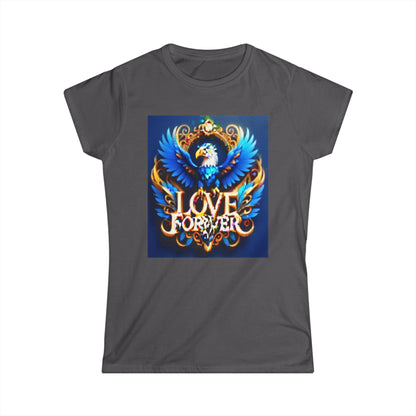 Women's Tee Love Forever Eagle Blue Design