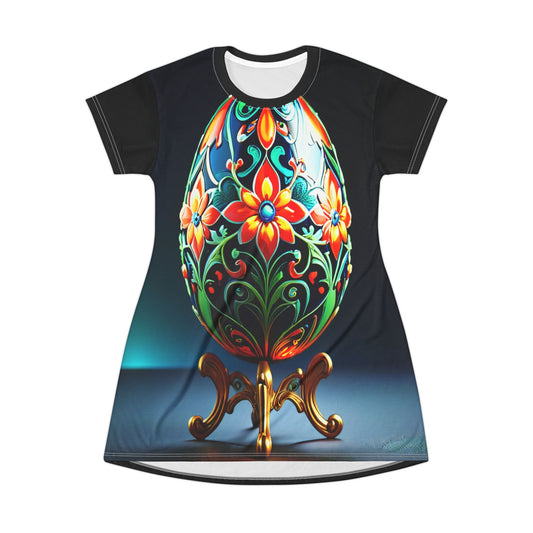 Uncover the hidden treasure inside with this stunning vase easter egg t-shirt dress!