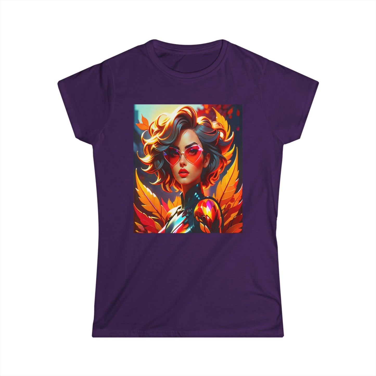 T-Shirt Cyber Woman red hair Graphic Tee