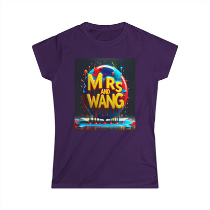 Mrs Wang Women's Softstyle Tee, Feminine Word Text Design Shirt, Graphic Top for Her, Lightweight T-shirt Gift, Cute Casual