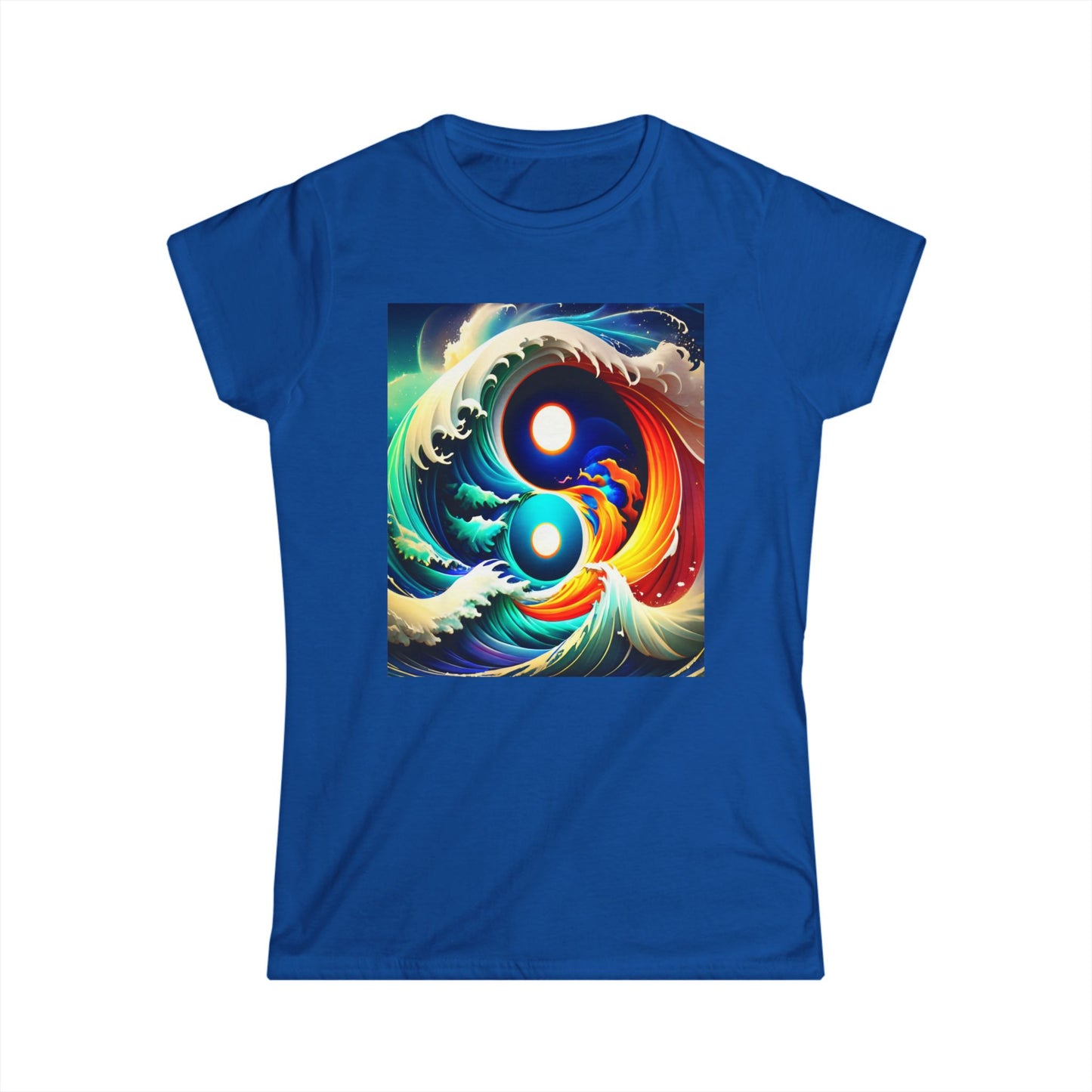 Women's Tee - Ying Yang Colourful Whirlpool Design