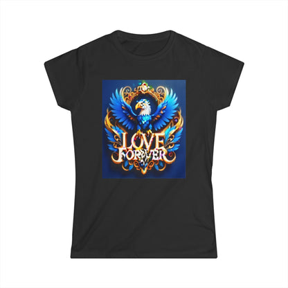 Take flight in style with the captivating "Blue Love Eagle Art" Softstyle Tee!- Women's Softstyle Tee