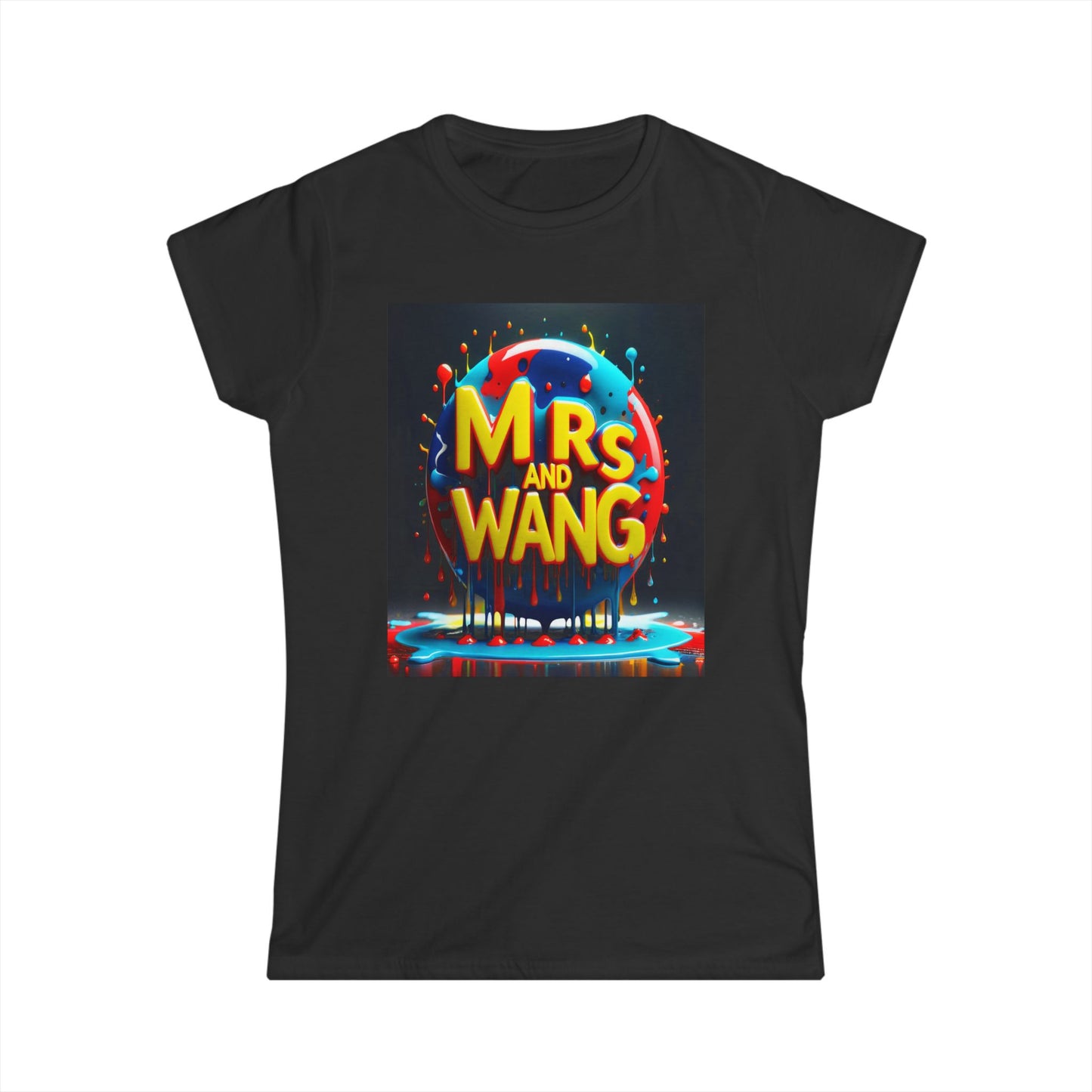 Mrs Wang Women's Softstyle Tee, Feminine Word Text Design Shirt, Graphic Top for Her, Lightweight T-shirt Gift, Cute Casual