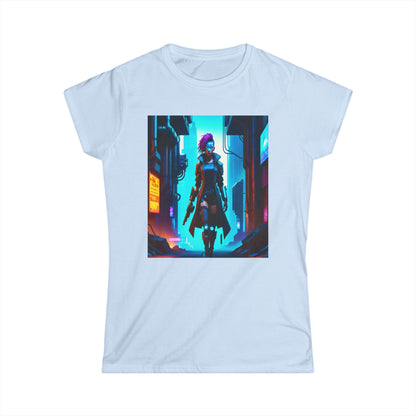 Unleash your inner cyber warrior with the Cyber Warrior Punk women's Softstyle Tee!