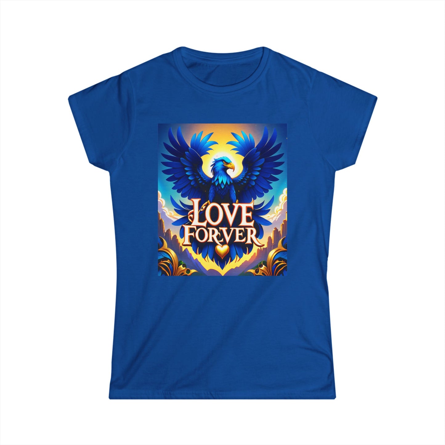 Soar into style with the "Love Forever Owl Eagle" Softstyle Tee!- Women's Softstyle Tee