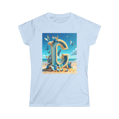 Women's Tee - Letter C Beach Design T-Shirt