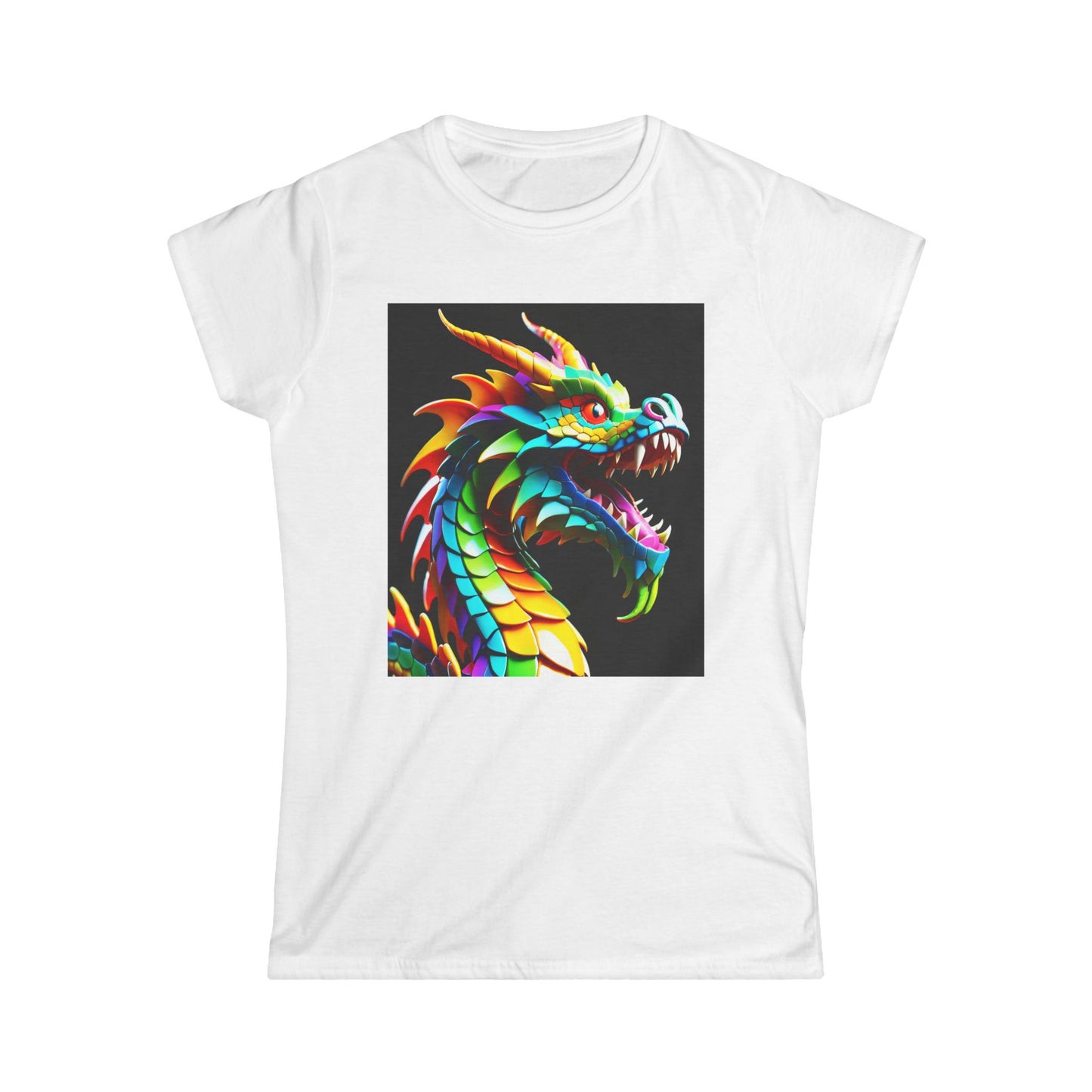 Women's Tee - Multicoloured Psychedelic Dragon Print