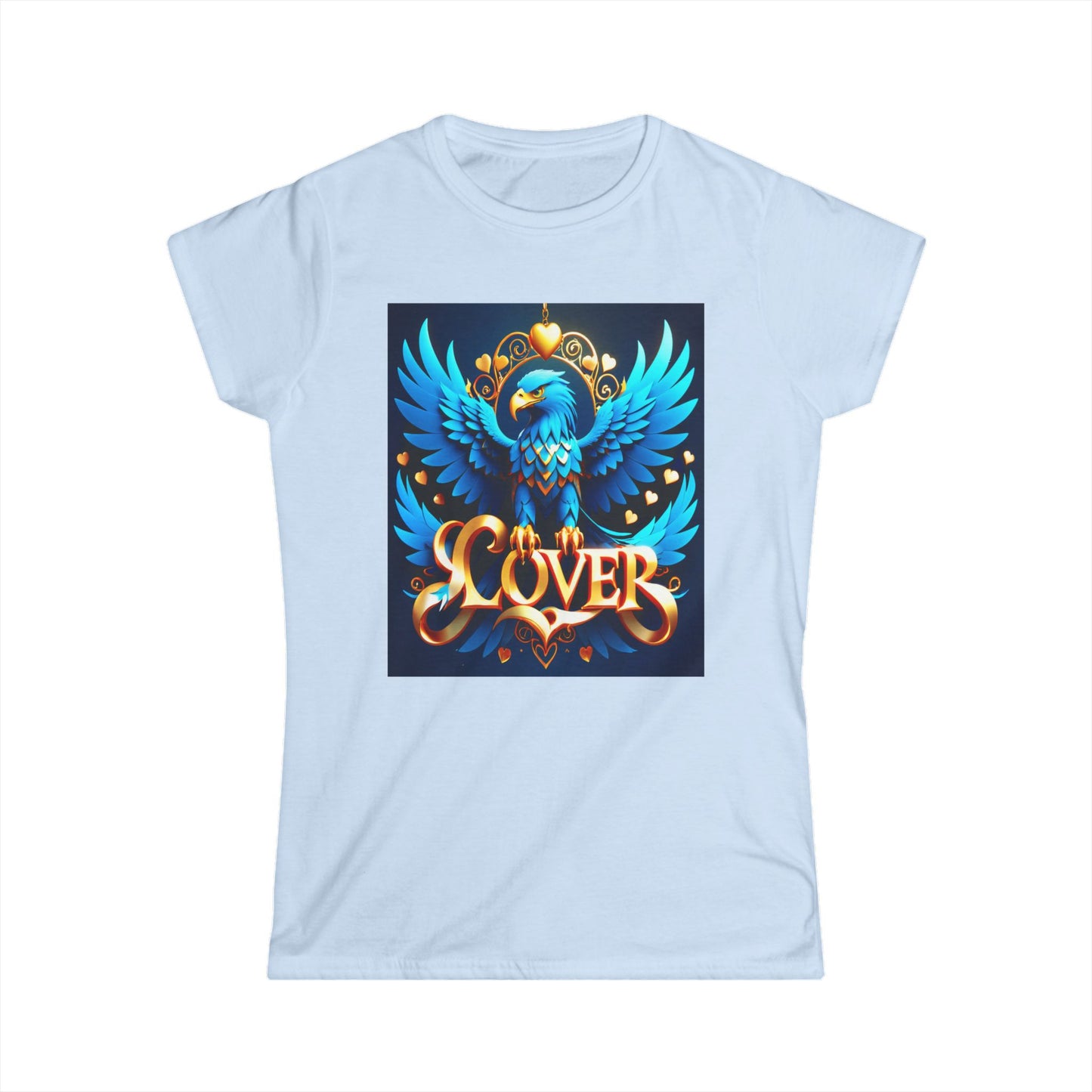 Soar into style with our captivating "Blue Love Eagle Art" Softstyle Tee!