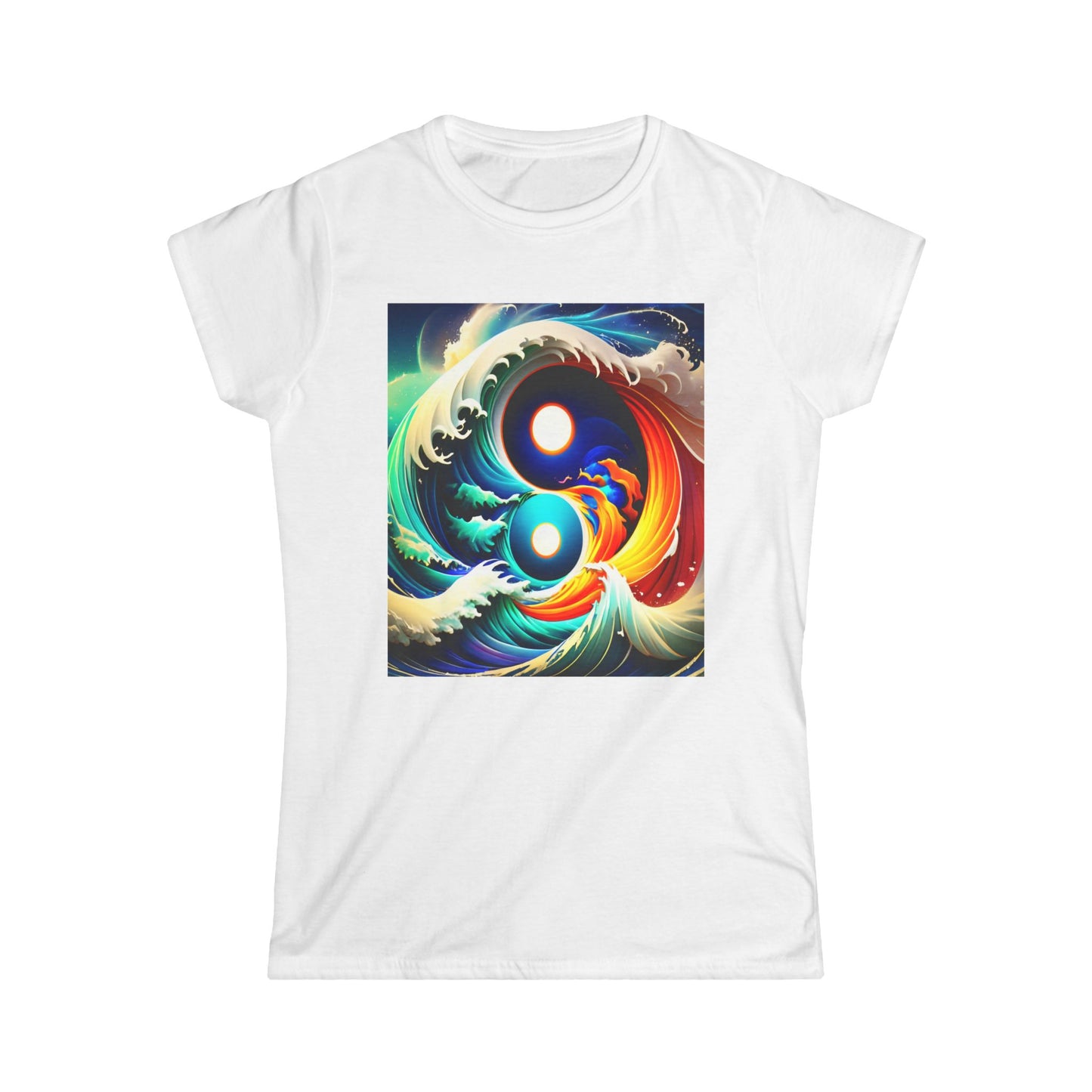 Women's Tee - Ying Yang Colourful Whirlpool Design