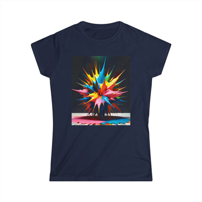 T-Shirt - Spikes Multicolored Art Women's Softstyle Tee