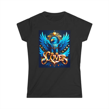 Soar into style with our captivating "Blue Love Eagle Art" Softstyle Tee!