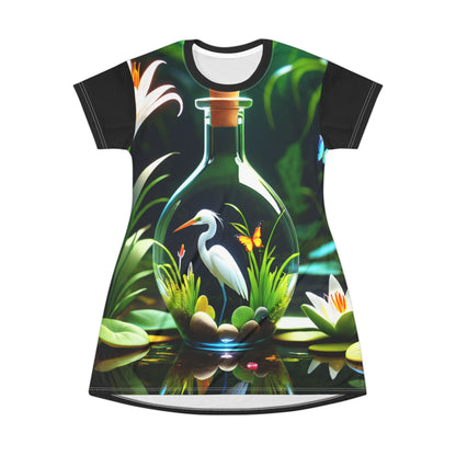 Gorgeous A Vase Art Glass Design T-Shirt Dress  Perfect for Casual and Dressy Occasions - T-Shirt Dress (AOP)