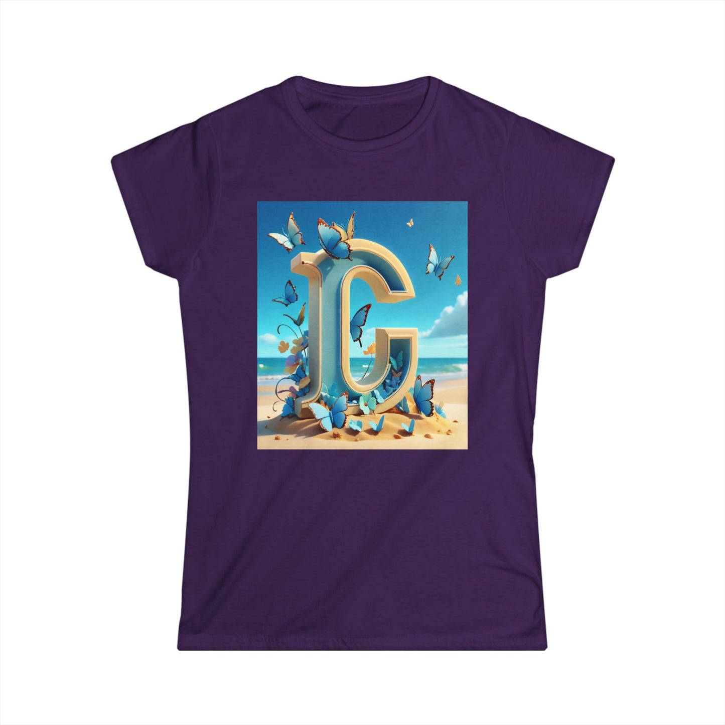 Women's Tee - Letter C Beach Design T-Shirt