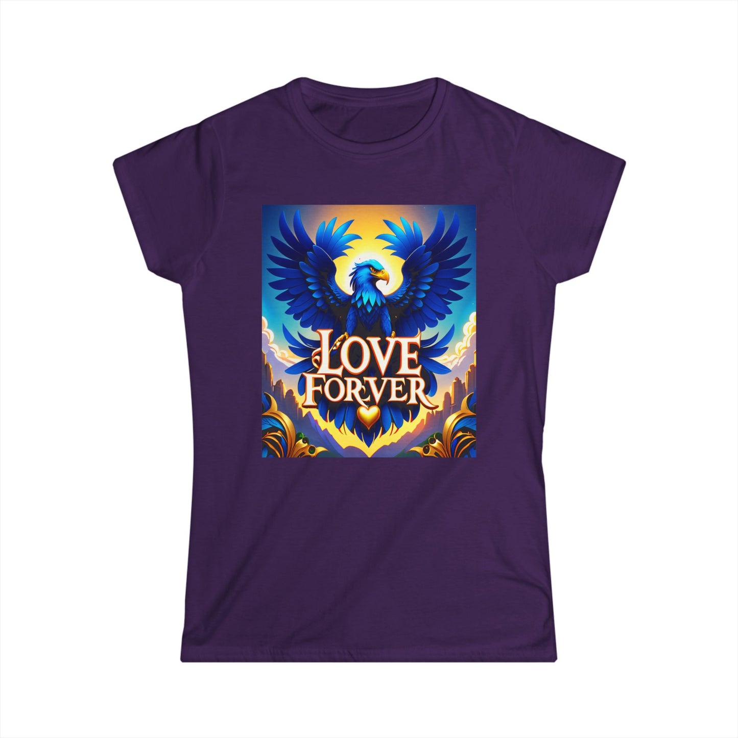 Soar into style with the "Love Forever Owl Eagle" Softstyle Tee!- Women's Softstyle Tee