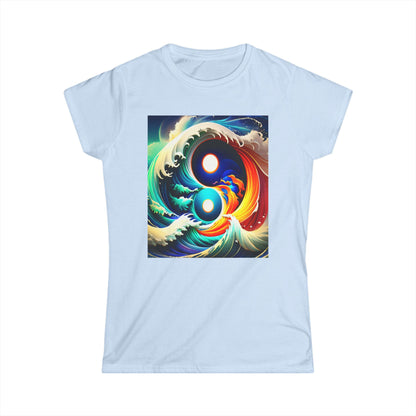 Women's Tee - Ying Yang Colourful Whirlpool Design