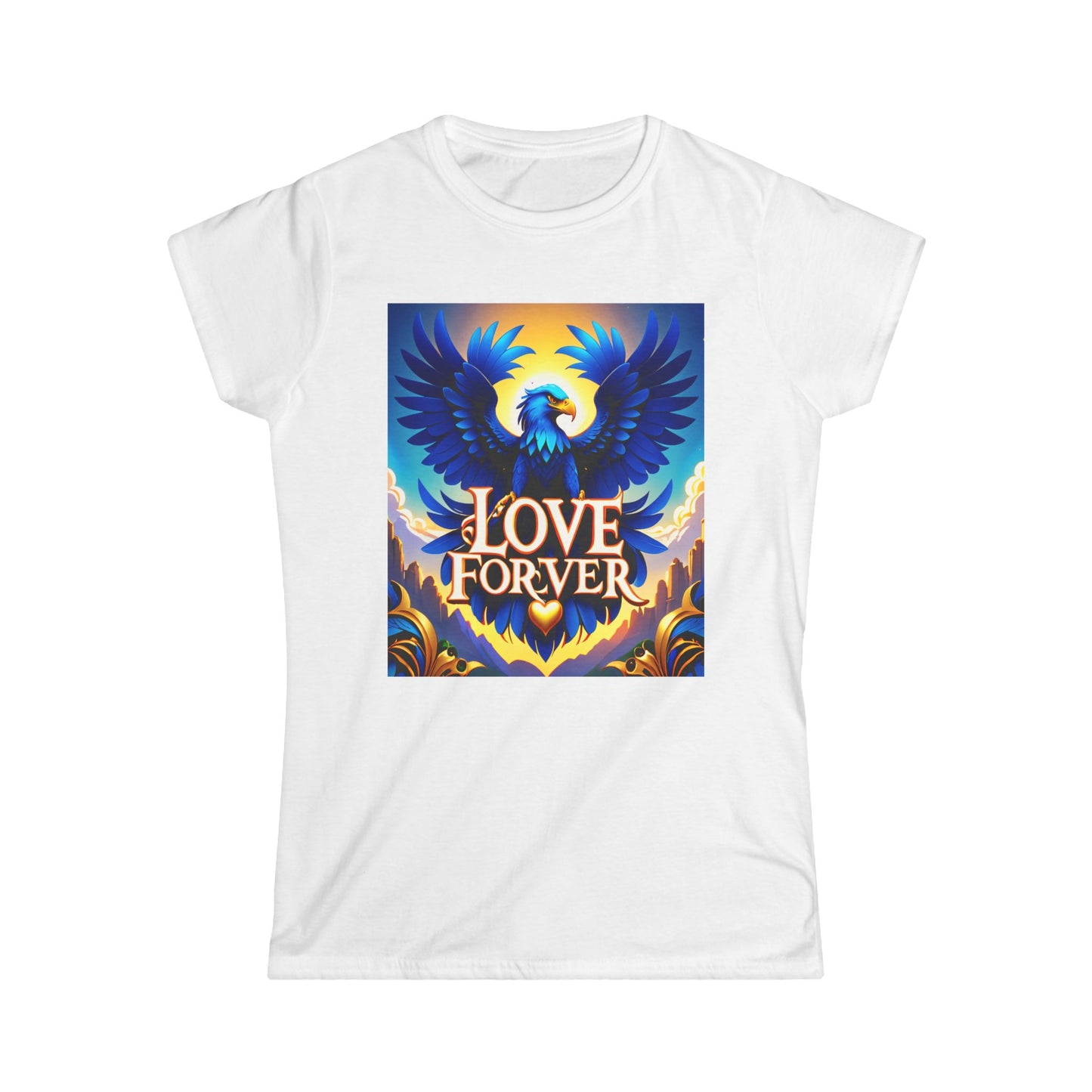 Soar into style with the "Love Forever Owl Eagle" Softstyle Tee!- Women's Softstyle Tee