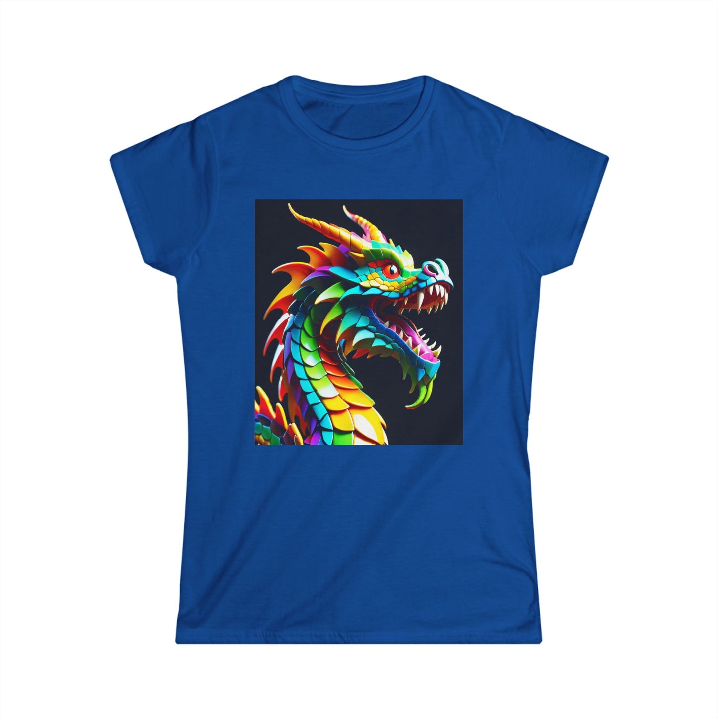 Women's Tee - Multicoloured Psychedelic Dragon Print