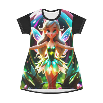 Fairy Princess T-Shirt Dress - Magical Garden Fairy Costume Women's Fantasy Shirt Dress Fairy Clothing Enchanted Garden Dress